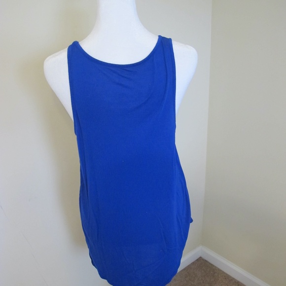 🔴🔴🔴SOLD🔴🔴🔴Women's Tank Sleeveless Shirt casual summer Top Size Large blue - Picture 3 of 6